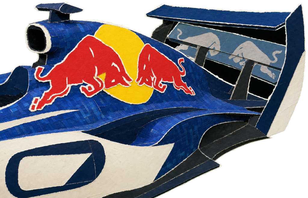 RB22 in gloss heritage blue, its active rear wing flattened into low-drag X-mode.