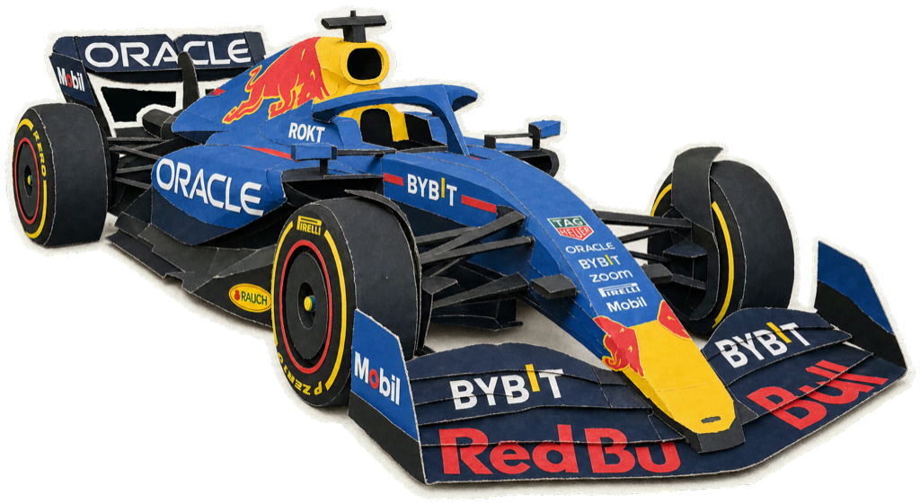 2026 Red Bull Racing Formula 1 car in a dynamic front three-quarter view