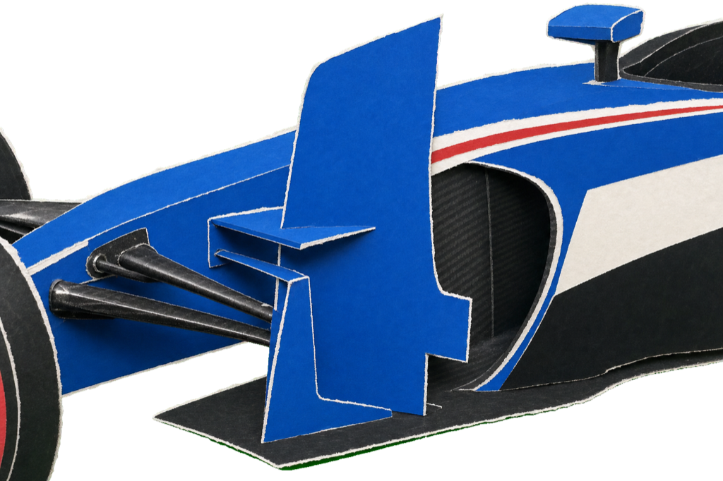 Williams' calling card for 2026: the bitten-out lower corner of the FW48's three-piece deflector sail, a tiny notch that rewrites the airflow into the floor.