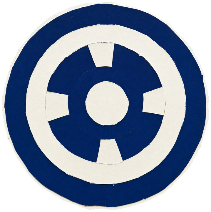 the navy blue and white Williams Racing team roundel badge, circular emblem, single motif