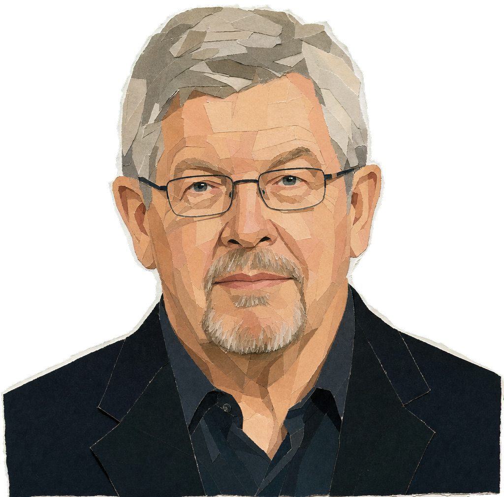Ross James Brawn — paper-collage portrait