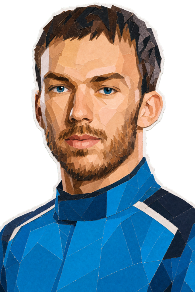 Pierre Jean-Jacques Gasly — paper-collage portrait