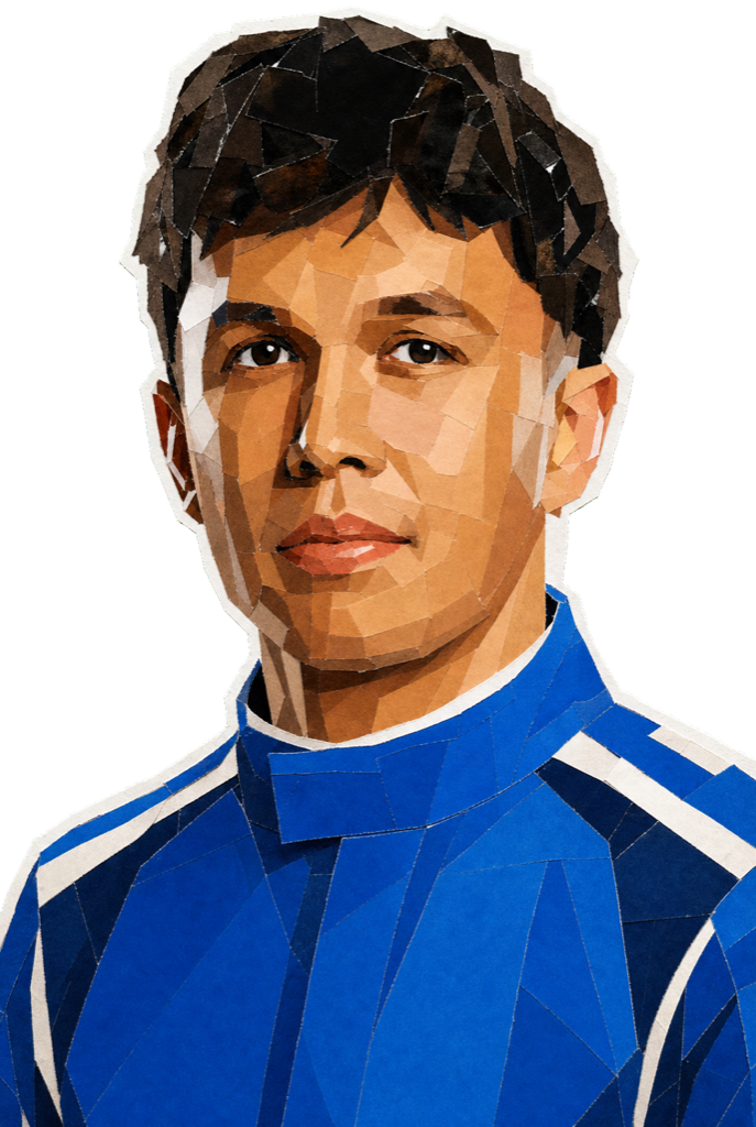 Alexander Philippe Albon Ansusinha — paper-collage portrait