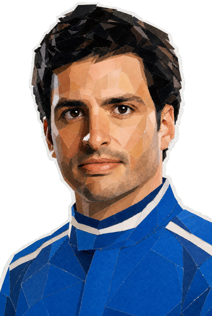 Carlos Sainz Vázquez de Castro — paper-collage portrait