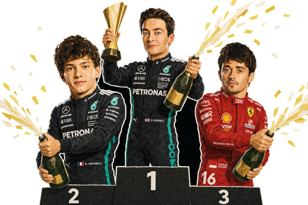 Podium celebration