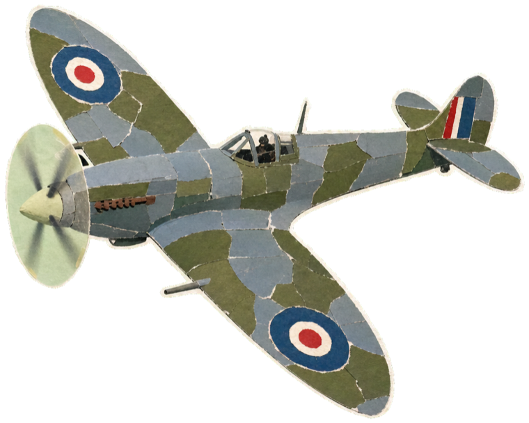 A Spitfire banking over the old RAF airfield