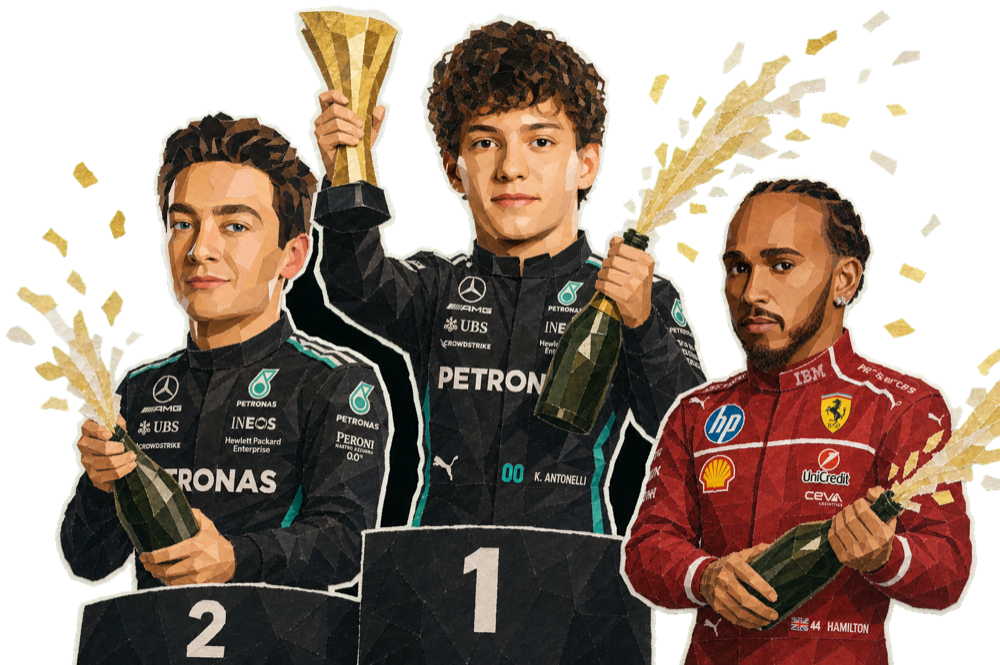 Podium celebration