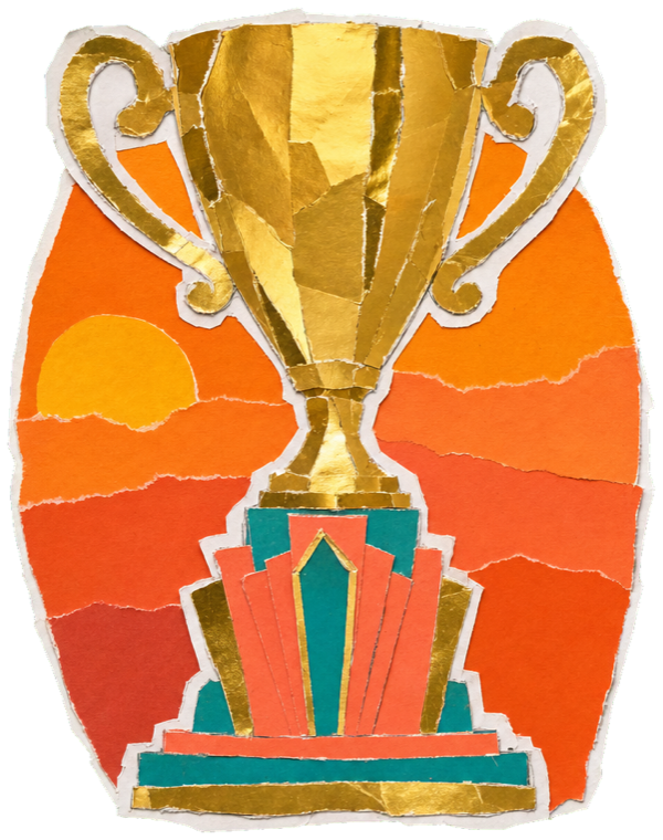 Winner's trophy cut-out