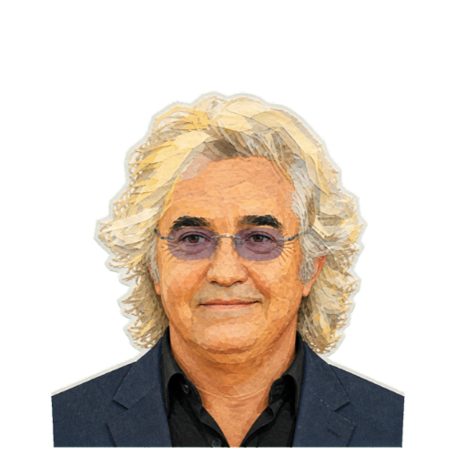Flavio Briatore — paper-collage portrait