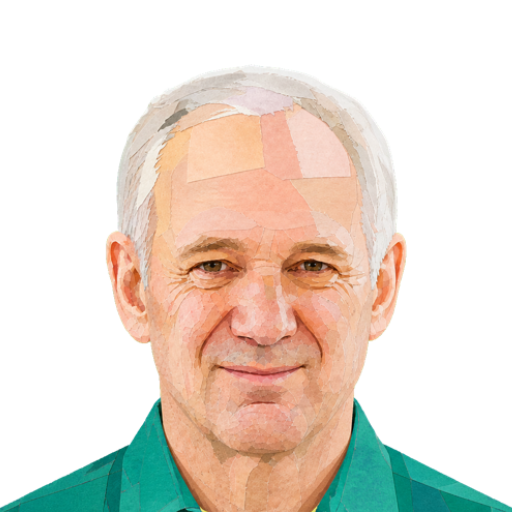 Adrian Newey — paper-collage portrait