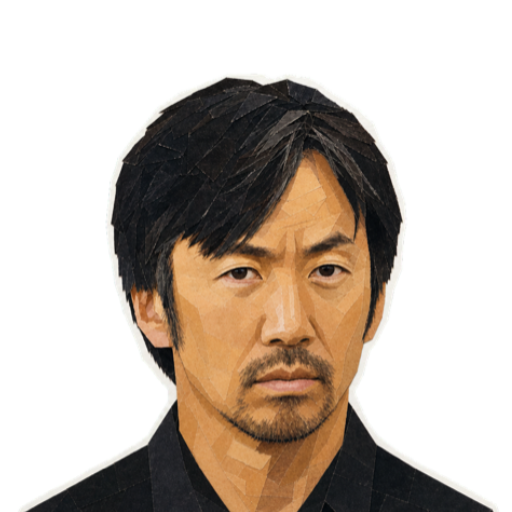 Ayao Komatsu — paper-collage portrait
