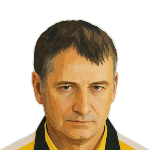 Rob White — paper-collage portrait